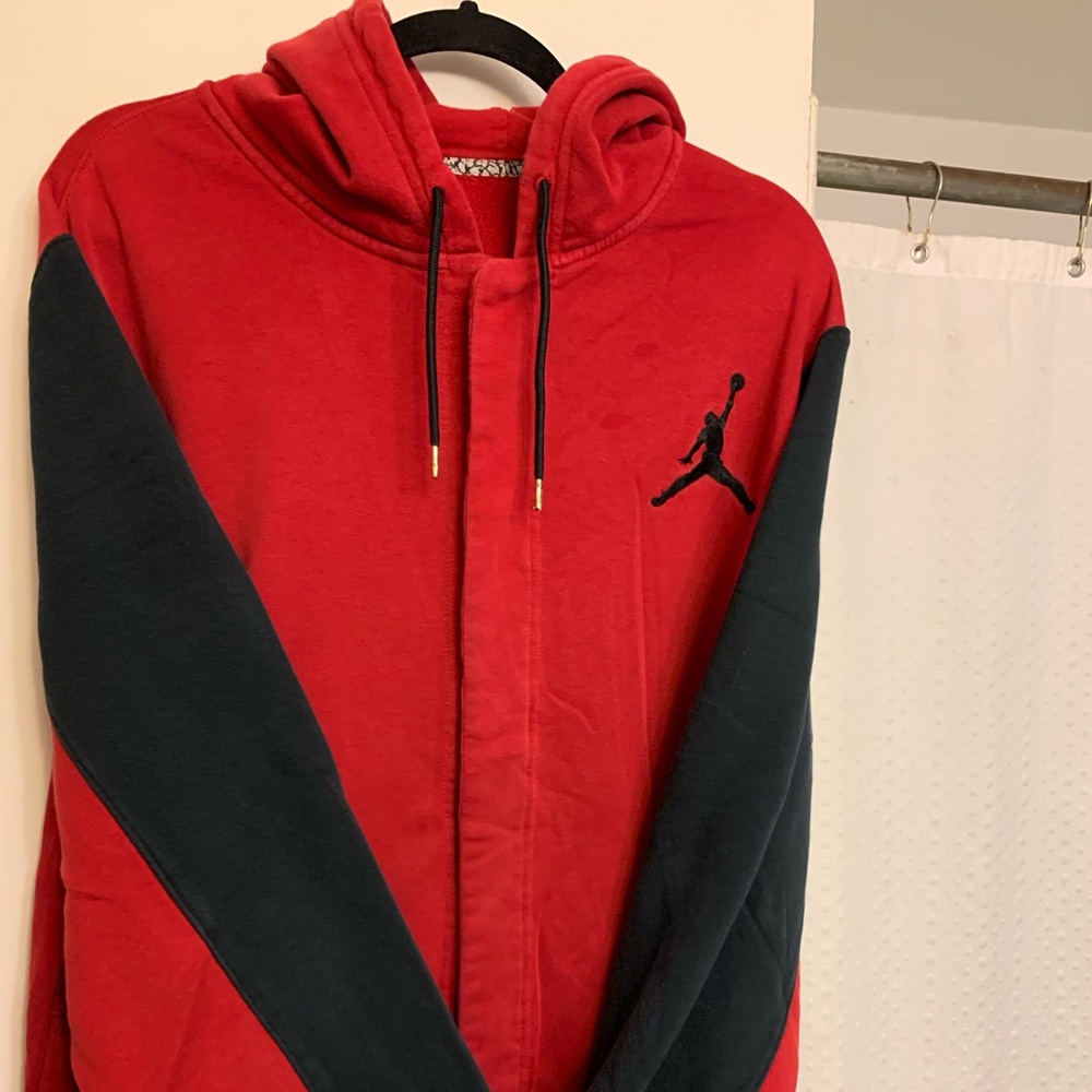 Jordan red and black varsity jacket
